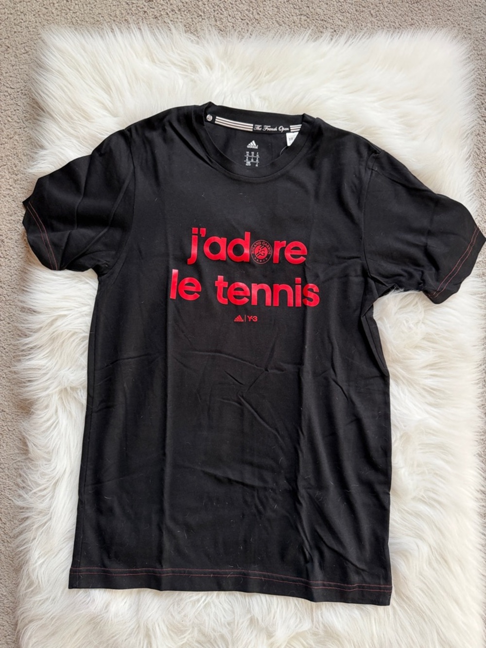 NWT adidas Black Tee Roland Garros. Men’s XS